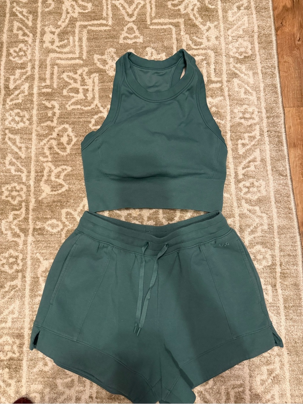 DSG Dark Teal Crop Tank & Shorts Set